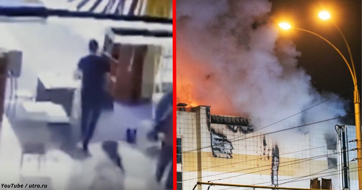 Krievijā tirdzniecības centru Kemerovo aizdedzināja tīšām!! Lūk, video ar teroristu!!